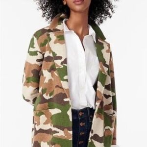 J.Crew Sophie Womens' Open-front Sweater Knit Blazer Cardigan Camouflage